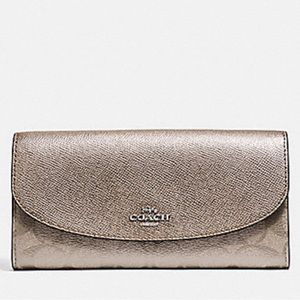Coach Platinum /Silver Wallet NWOT